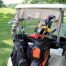 Golf clubs on cart